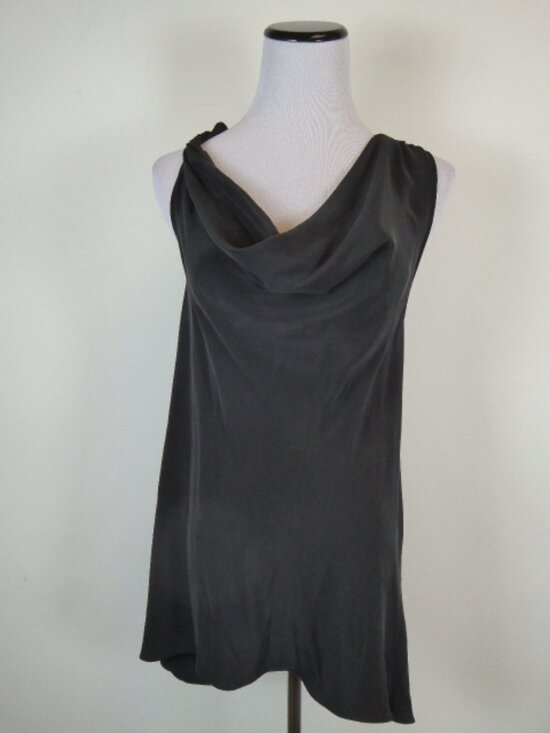 Madison Marcus Tops - MADISON MARCUS black drape racer back sleeveless SILK TOP S